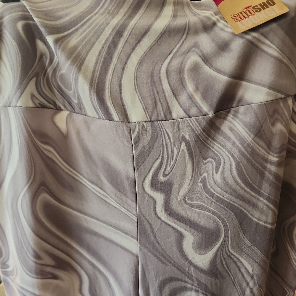 Shosho Marble Pattern Wide Leg Pants NWT - Picture 2 of 5